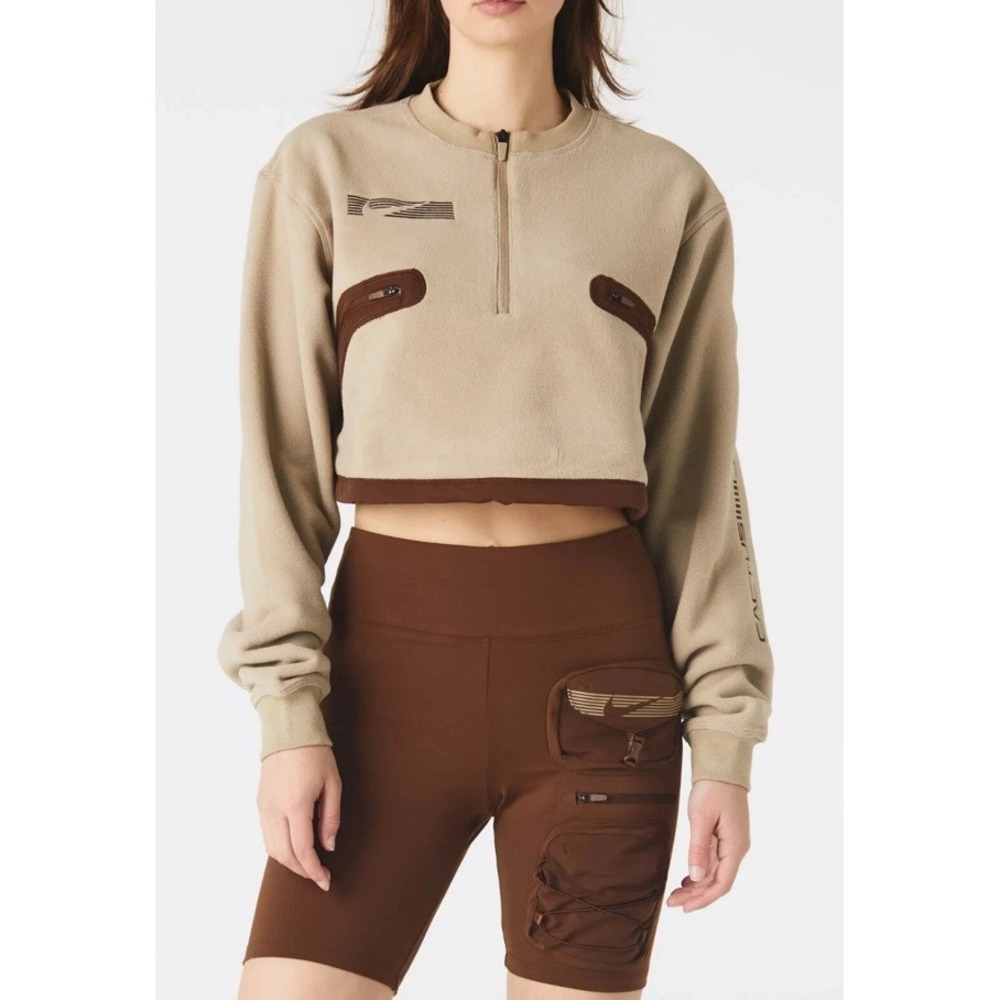 SET Travis Scott x Nike Cactus Jack Fleece Cropped Top & Shorts Women's NWT Sz L